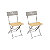 Pack table carrée + 2 chaises pliantes Sicile en métal Usage extérieur - Taupe - 3