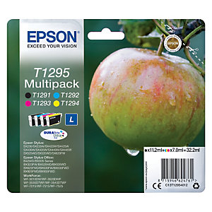 Pack van 4 inktcartridges Epson T1295 zwart en kleuren voor inkjet printers