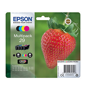 Pack van inktcartridges Epson 29 « Aardbei » zwart + kleuren voor inkjet printers