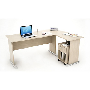 Pack Woody : Bureau d'angle retour à droite - L.170 x P.120 cm - Chêne Pieds L + Caisson mobile 1 tiroir H.53 cm Pack Woody : Bureau d'angle retour à droite - L.170 x P.120 cm - Chêne Pieds L + Caisson mobile 1 tiroir H.53 cm