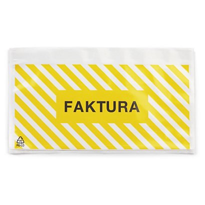 Packsedelskuvert med gult zebratryck "FAKTURA" 60 my RAJA 225 X 115 mm - 1