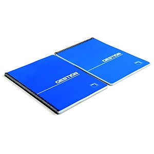 PACSA Gestión Bloc con tapa, folio, cuadriculado, 80 hojas, cubierta cartón, azul