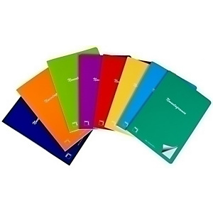 PACSA Noventagramos Cuaderno grapado, A5+, 48 hojas, cuadriculado 4 x 4 mm, 8 colores surtidos