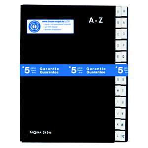 PAGNA Classificatore Alfabetico A-Z per documenti A4, 24 Scomparti, Nero