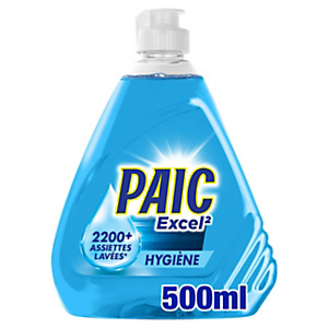 PAIC Liquide vaisselle main Excel+ Antibactérien , Flacon 500 ml - Bleu PAIC Liquide vaisselle main Excel+ Antibactérien , Flacon 500 ml - Bleu