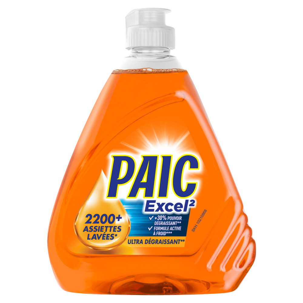 PAIC Liquide vaisselle main Excel+ Expert Dégraissage Flacon 500 ml - Orange