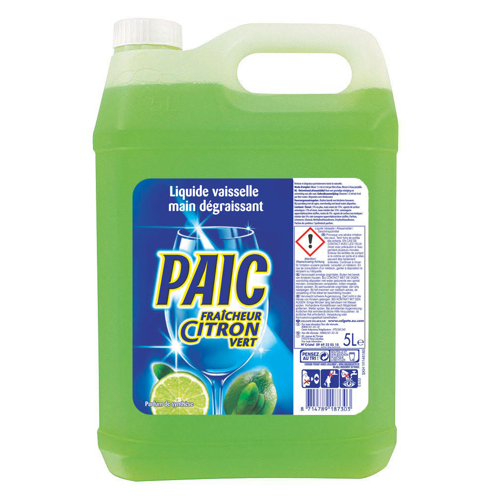 PAIC Liquide vaisselle mains concentré citron vert - Bidon 5 L