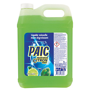 PAIC Liquide vaisselle mains concentré citron vert - Bidon 5 L PAIC Liquide vaisselle mains concentré citron vert - Bidon 5 L