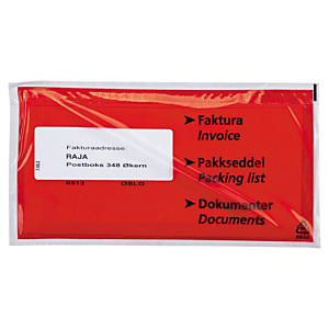 Pakkseddellommer - 60 my - med trykk ""Faktura/Pakkseddel/Dokumenter"" Pakkseddellommer - 60 my - med trykk ""Faktura/Pakkseddel/Dokumenter""