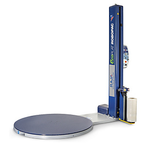 Palletwikkelaar (programmeerbaar) met draaiplateau en magnetische rem Palletwikkelaar (programmeerbaar) met draaiplateau en magnetische rem