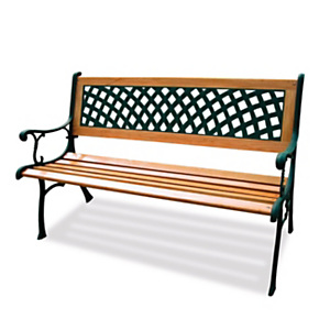 Panchina da esterno a 2 posti Rombo, 125 x 52 x 74 cm, Ghisa e legno, Verde antico/Legno Panchina da esterno a 2 posti Rombo, 125 x 52 x 74 cm, Ghisa e legno, Verde antico/Legno