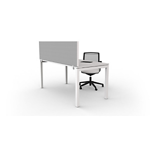Panneau-écran acoustique Cadre H. 438 x L. 1600 - Tissu Gris cadre Blanc Panneau-écran acoustique Cadre H. 438 x L. 1600 - Tissu Gris cadre Blanc
