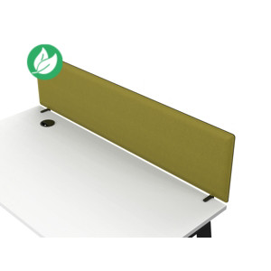 Panneau-écran acoustique Moody pour bureau L. 160 x l. 40 cm - Tissu Vert fixations Blanches