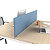 Panneau-écran  acoustique Moody pour bureau bench L.140 cm – Tissu bleu fixations Alu - 2
