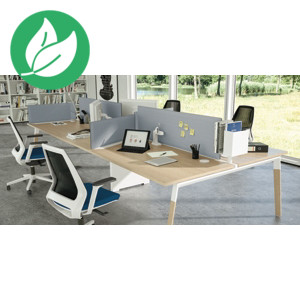 Panneau-écran acoustique Moody latéral L. 80 x l. 29,5 cm - Tissu Gris, fixations noires Panneau-écran acoustique Moody latéral L. 80 x l. 29,5 cm - Tissu Gris, fixations noires