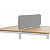 Panneau écran KOUSTIC pour bench - L.160 x H.40 cm - Tissu Gris clair - 1