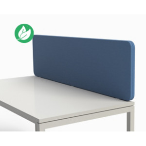 Panneau écran Sato pour bureau simple L.120 cm - Tissu Bleu clair pince Aluminium Panneau écran Sato pour bureau simple L.120 cm - Tissu Bleu clair pince Aluminium