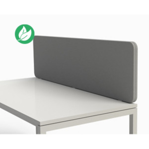 Panneau écran Sato pour bureau simple L.160 cm - Tissu Gris clair pince Aluminium Panneau écran Sato pour bureau simple L.160 cm - Tissu Gris clair pince Aluminium