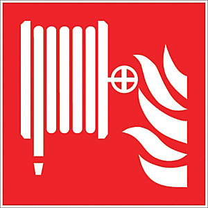 Panneau logo lance incendie 20 x 20 cm polystyrène antichoc