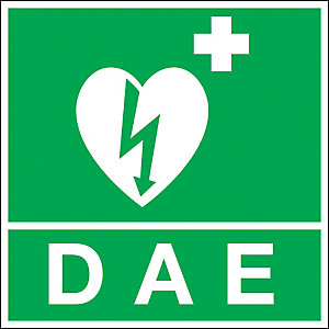 Panneau rigide de signalisation défibrillateur logo + D.A.E. 20 x 20 cm