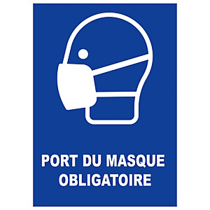 Panneau de signalisation port du masque obligation format A4 Panneau de signalisation port du masque obligation format A4