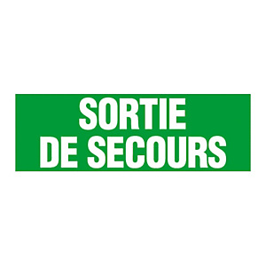 Panneau de signalisation sortie de secours 33 x 12 cm Panneau de signalisation sortie de secours 33 x 12 cm