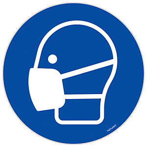 Panneau signalisation vinyle adhésif Masque obligatoire - Ø 180 mm Panneau signalisation vinyle adhésif Masque obligatoire - Ø 180 mm