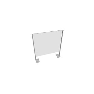 Pannello protettivo per reception, casse, ristoranti, bar in plexiglass con struttura metallica, 90 x 100 cm, Trasparente