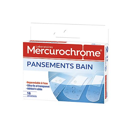 Pansements bain Mercurochrome, 2 boîtes de 16 pansements