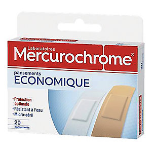 Pansements économiques Mercurochrome, 2 boîtes de 20 pansements