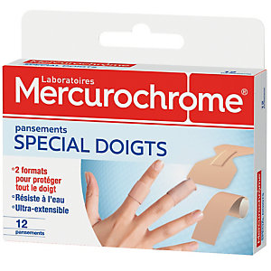 Pansements doigts Mercurochrome, 2 boîtes de 12 pansements