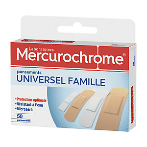 Pansements universel famille Mercurochrome, 2 boîtes de 50 pansements
