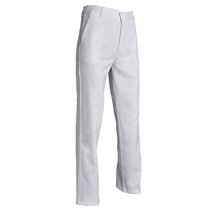 Pantalon de travail 100% coton blanc, taille 40 - 1