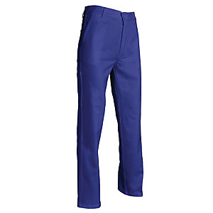 Pantalon de travail polycoton coton bleu roi, taille 40