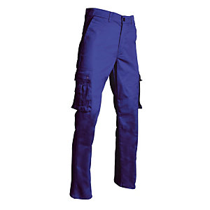 Pantalon de travail type treillis en polycoton, bleu Bugatti, taille 52