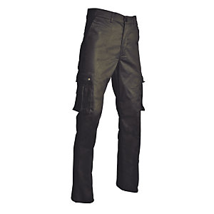 Pantalon de travail type treillis en polycoton, vert US, taille 38