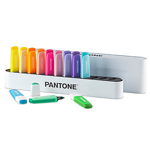 PANTONE Desk set evidenziatori - punta a scalpello - colori assortiti  - conf. 12 pezzi
