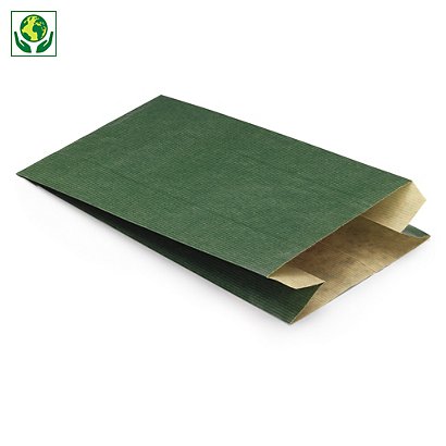 Papírové sáčky, zelené 160 x 250 x 80 mm - 1