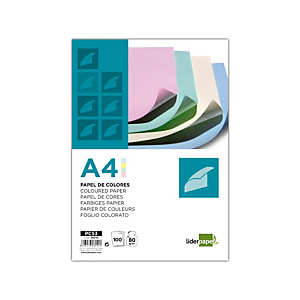Papel 4 colores pastel surtidos A4 80 g/m2 100h Papel 4 colores pastel surtidos A4 80 g/m2 100h