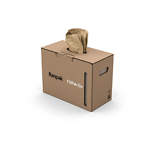 Papel de relleno reciclado en caja