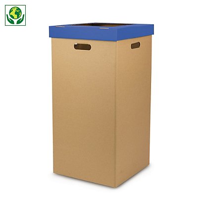 Papelera de cartón para recogida selectiva 70 litros tapa en color - 1