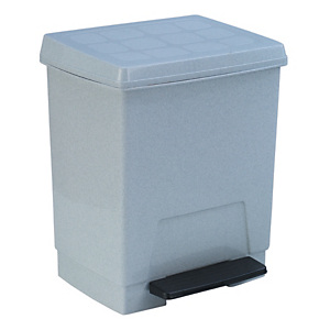 Papelera de pedal, plástico, 23L, blanca Papelera de pedal, plástico, 23L, blanca