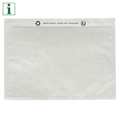 Paper document enclosed envelope labels, plain, 228x165mm, pack of 1000 - 1
