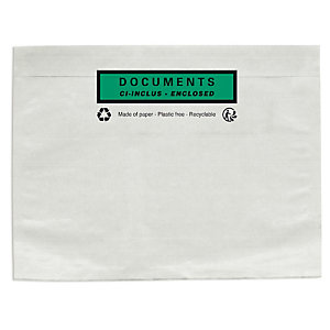 Paper document enclosed envelope labels, printed