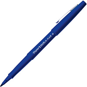 Paper Mate Flair Original Penna con punta in fibra, Punta media da 1 mm, Fusto blu, Inchiostro blu (confezione 12 pezzi)