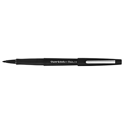 Paper Mate Flair® Original Rotulador de punta de fibra, punta mediana, cuerpo negro, tinta negra - 1