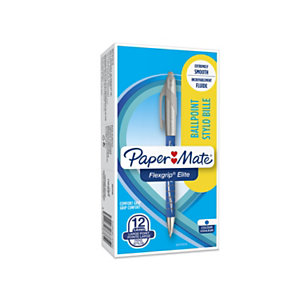 Paper Mate Flexgrip Elite Stylo bille rétractable pointe large 1,4 mm bleu