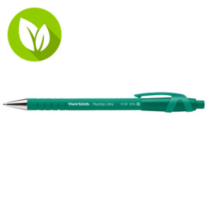 Paper Mate FlexGrip Ultra Bolígrafo retráctil de punta de bola, punta grande de 1 mm, cuerpo verde con grip, tinta verde Paper Mate FlexGrip Ultra Bolígrafo retráctil de punta de bola, punta grande de 1 mm, cuerpo verde con grip, tinta verde