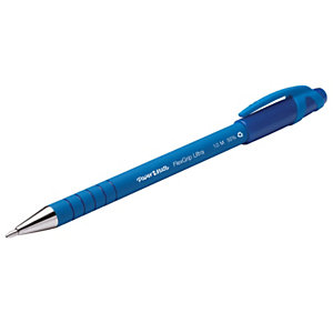 Paper Mate FlexGrip Ultra Penna a sfera Stick, Punta media da 1 mm, Fusto gommato blu con grip, Inchiostro blu (confezione 12 pezzi)