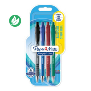 Paper Mate Flexgrip Ultra RT Stylo bille rétractable pointe moyenne 1 mm - lot de 4 couleurs assorties Paper Mate Flexgrip Ultra RT Stylo bille rétractable pointe moyenne 1 mm - lot de 4 couleurs assorties